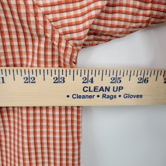Columbia Men Orange Plaid Collar Pocket Short Sleeve Button Up Shirt Size XL - Picture 9 of 11